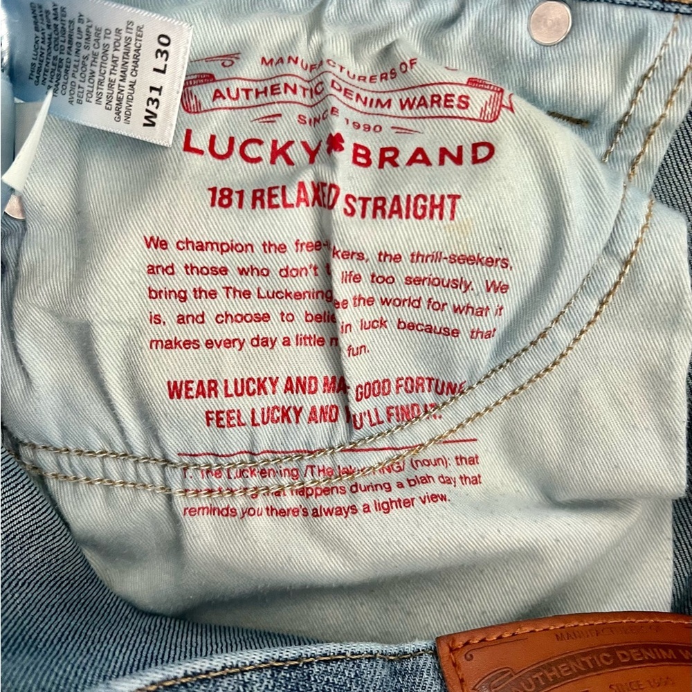 Lucky Brand Men’s 181 Relaxed Straight Jeans W31 L30 Medium Wash Denim EUC​ - Picture 5 of 5